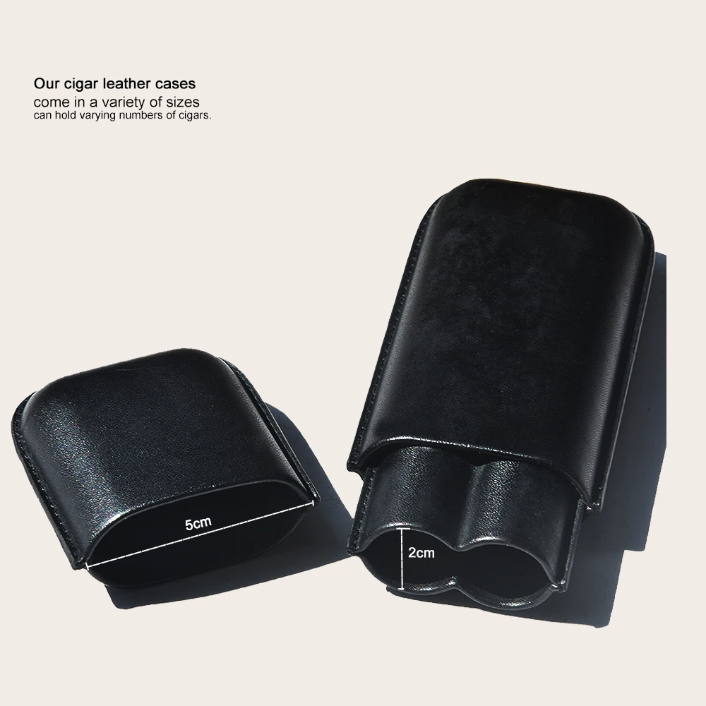 Wholesale new design luxury travel cigar packaging accessories oil wax genuine leather cigar holder case