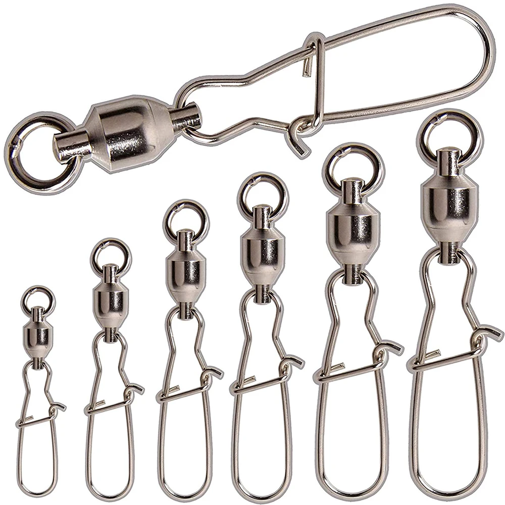 Ball Bearing Fishing Swivel With Nice Snap Copper Stainless Steel Welding Rings Fishing Hook Lure Line Connectors