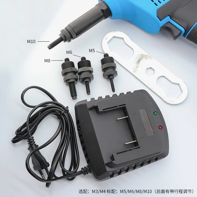 SZENT 410 Industrial Battery Power 20V/2.0Ah Large Pull Force Cordless Tool Riveter Nut Gun For M3 To M10