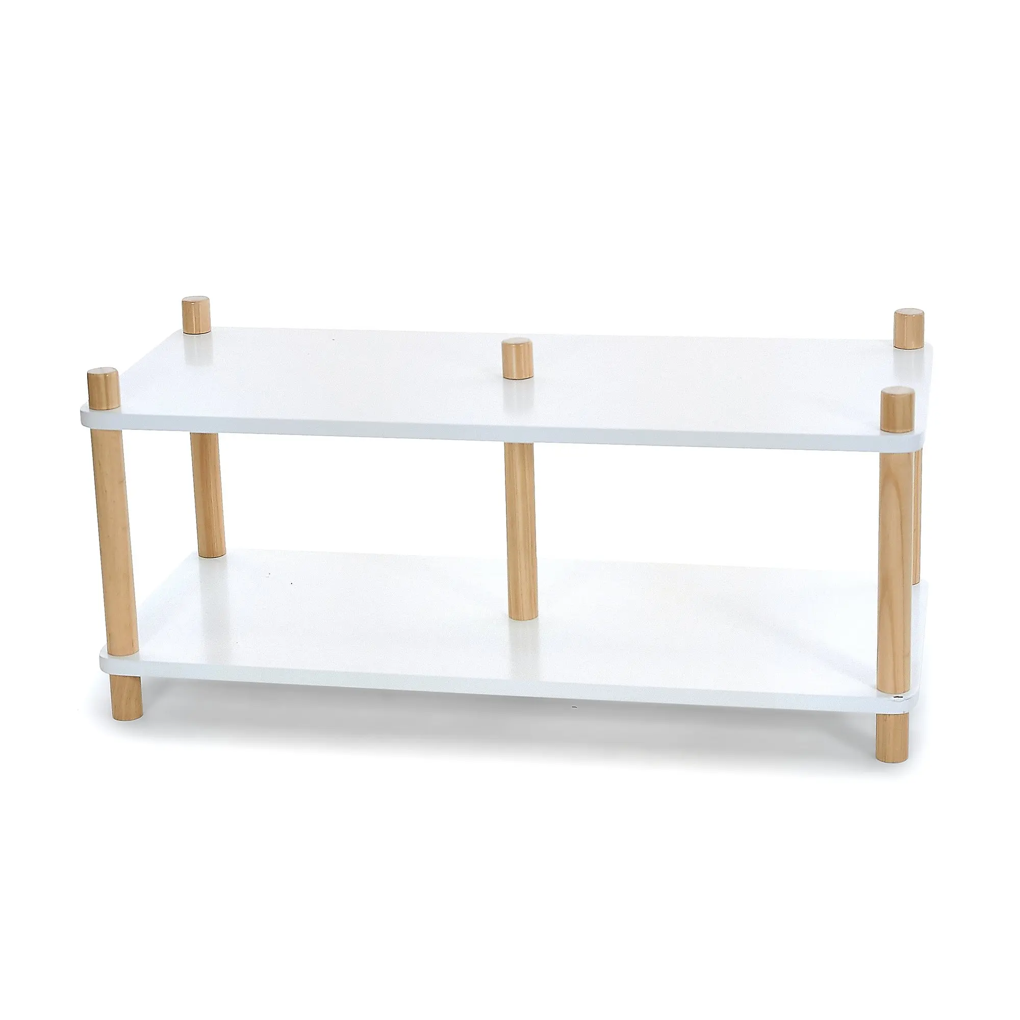 Cheap price living room scandianvian 2 tiers ladder shelf wooden book shelves