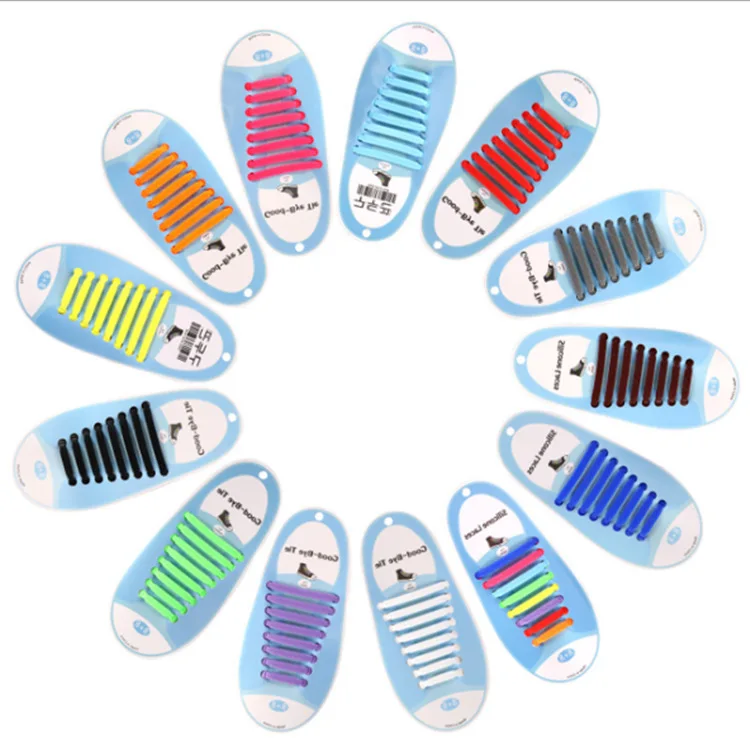 
Fashionable Tieless No Tie Shoelaces Silicone Elastic Athletic Sport Lazy Shoe Laces 