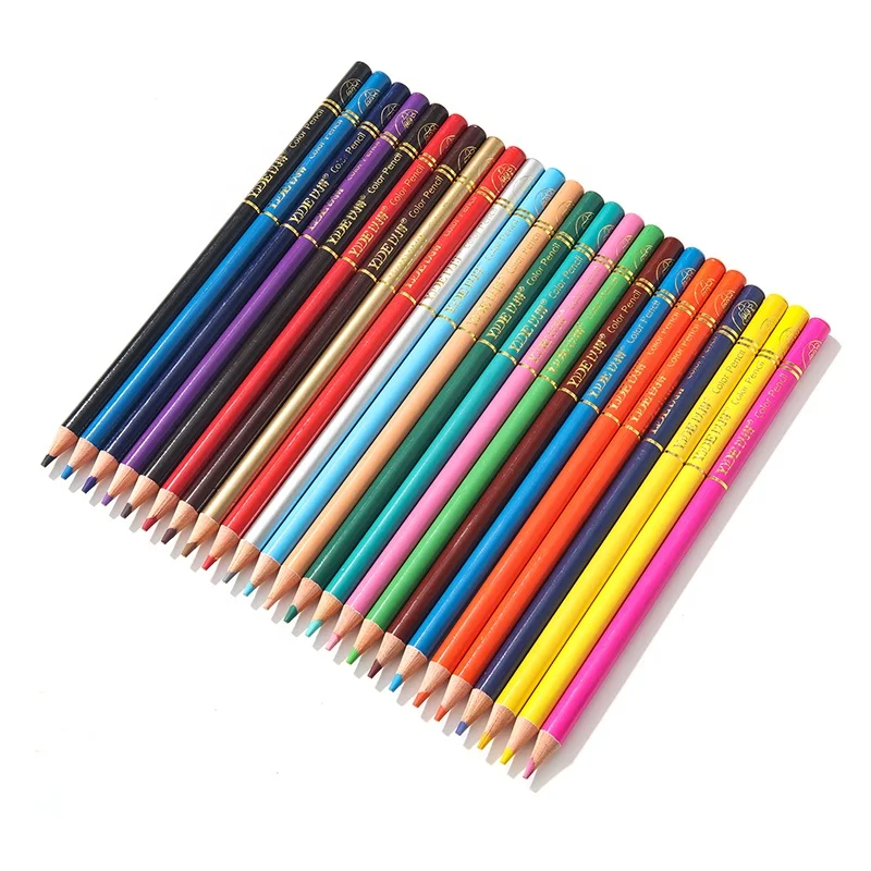 Customized Logo 7 Inch Student Children Drawing Art Sketching Student 24pcs Colored Wood Pencils Sets For Kids