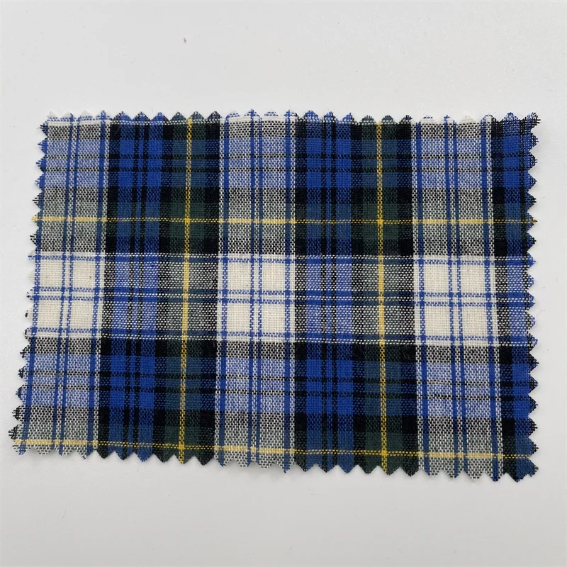 New all cotton 21s yarn dyed Plaid Summer ultra-thin shirt skirt fabric plain cloth