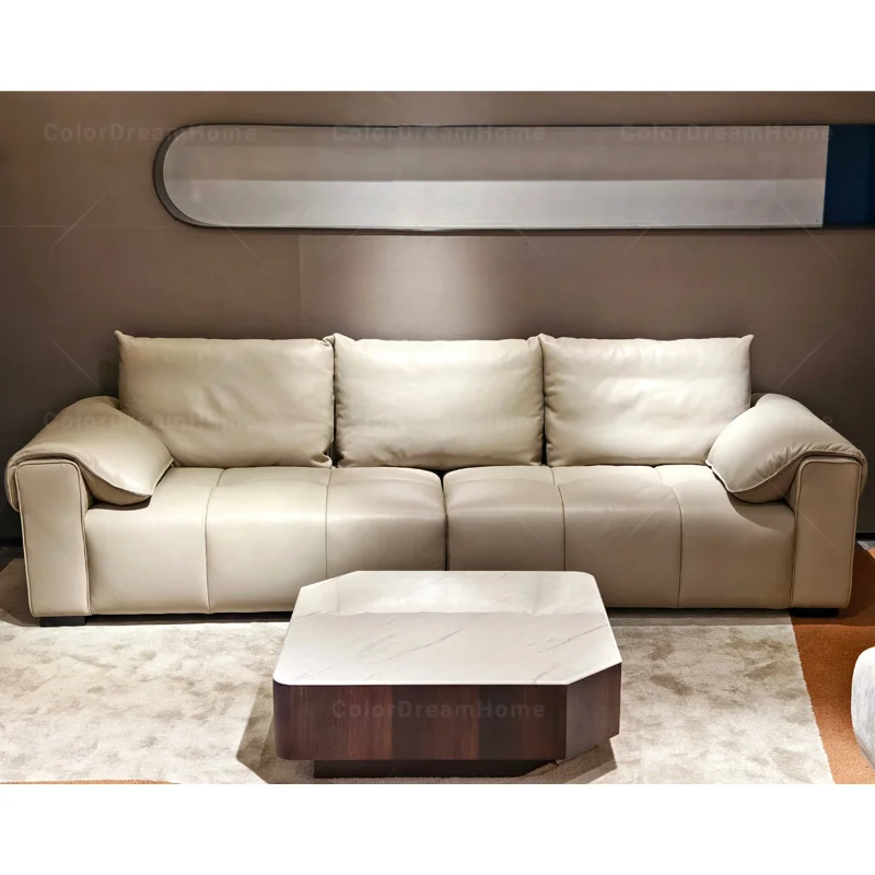 Sofa Set Furniture Design Modern Upholstered Couch Sofa Luxury High Quality Modular Genuine Leather 4 Seater Sofa