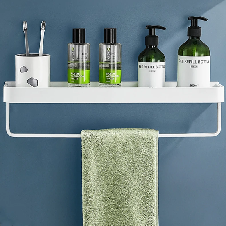 Wall-mounted Wall Mount Bathroom Rack Waterproof Shower Bathroom Kitchen Storage With the Rod