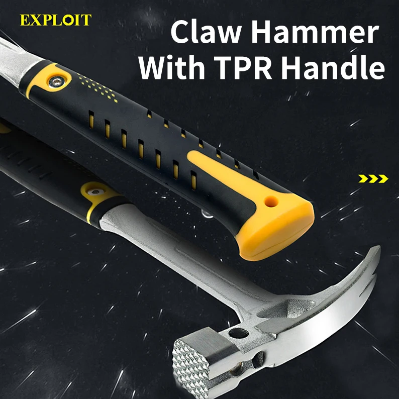 Multi-tools Anti-slip Fitter Framing Forged Hammers Non-slip Carpenter High Carbon Steel Magnetic Claw Hammer With TPR Handle