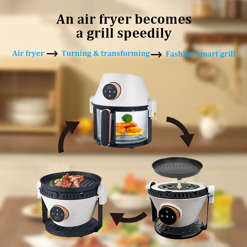 DEWEISI electric oilless cooker electric oilless cooker air fryer with flip air brake digital air fryer with lcd displays