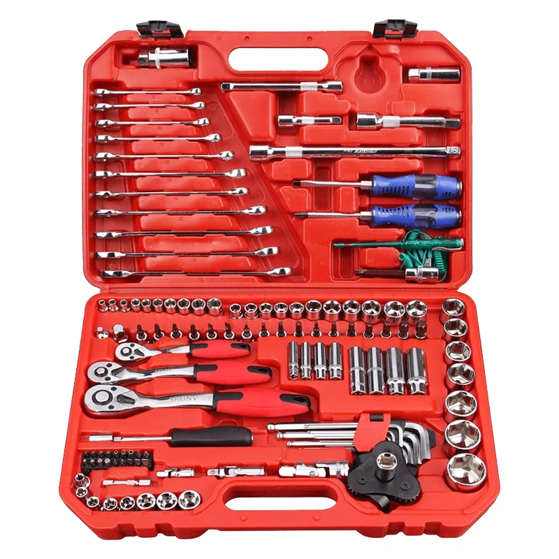 Cheapest SRUNV 121PCS 24teeth Ratchet wrench Tool Set Carbon Silver Steel Material Tools For auto repair/household decoration