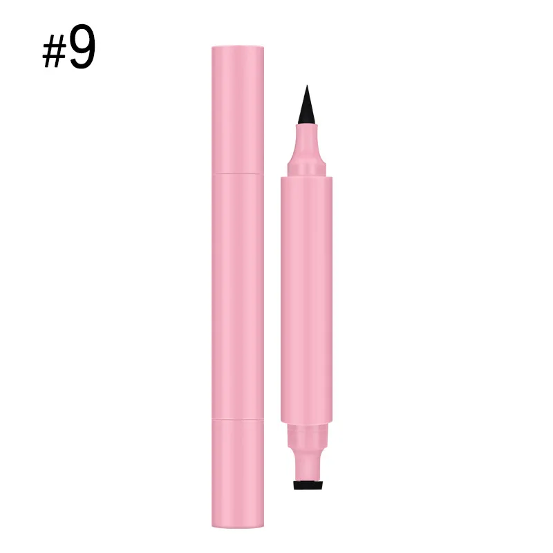 Custom No Logo 2 in 1 Seal Liquid Eyeliner Pencil Private Label Waterproof Double-ended Eye Liner with Stamp