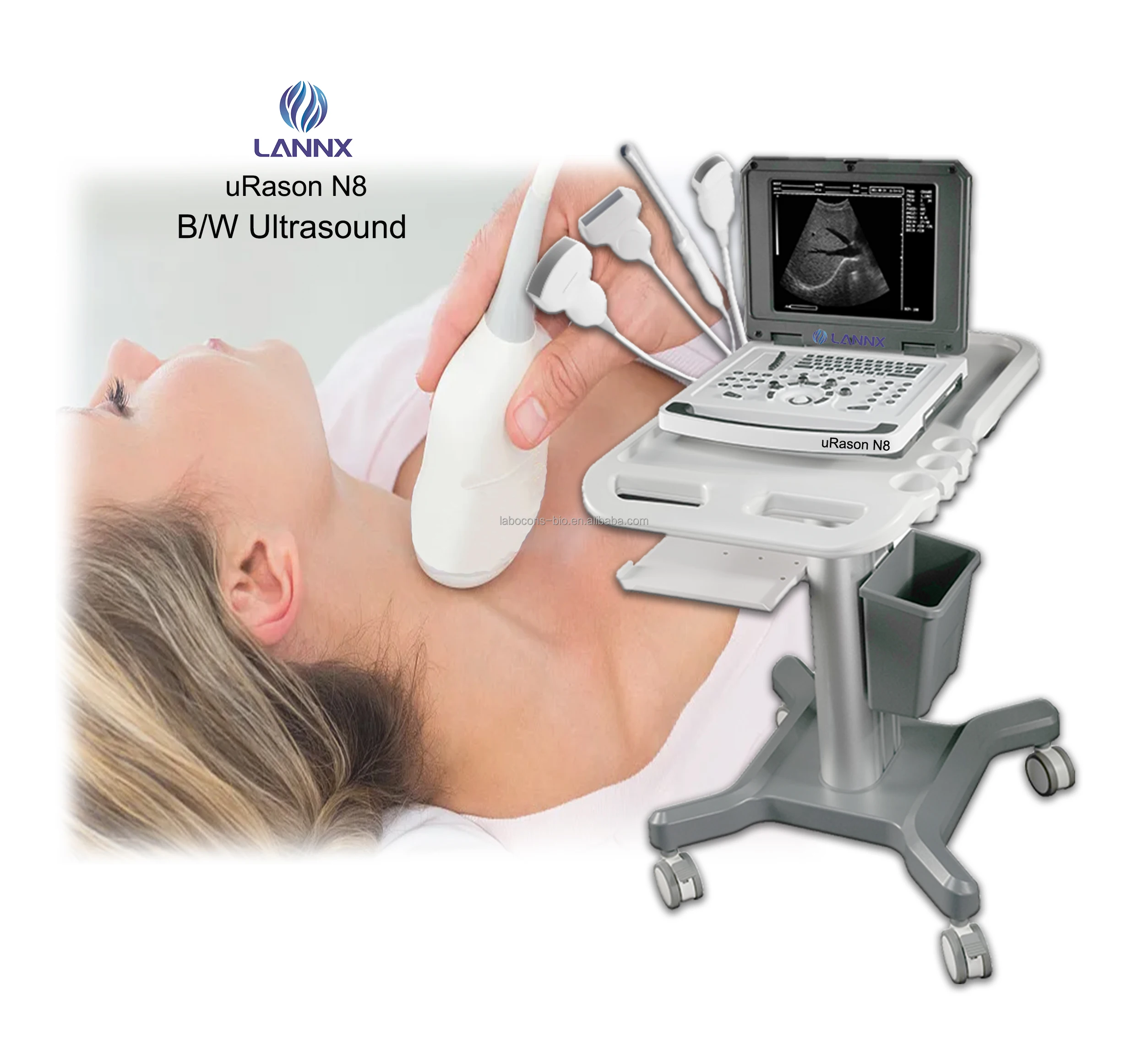 LANNX uRason N8 Factory price B/W Portable Ultrasound Machine Digital Ultrasonic Diagnostic Imaging System Doppler Ultrasound
