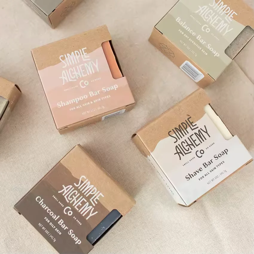 High quality custom own logo printing cosmetic Soap packaging box handmade glossy packaging for soap paper box