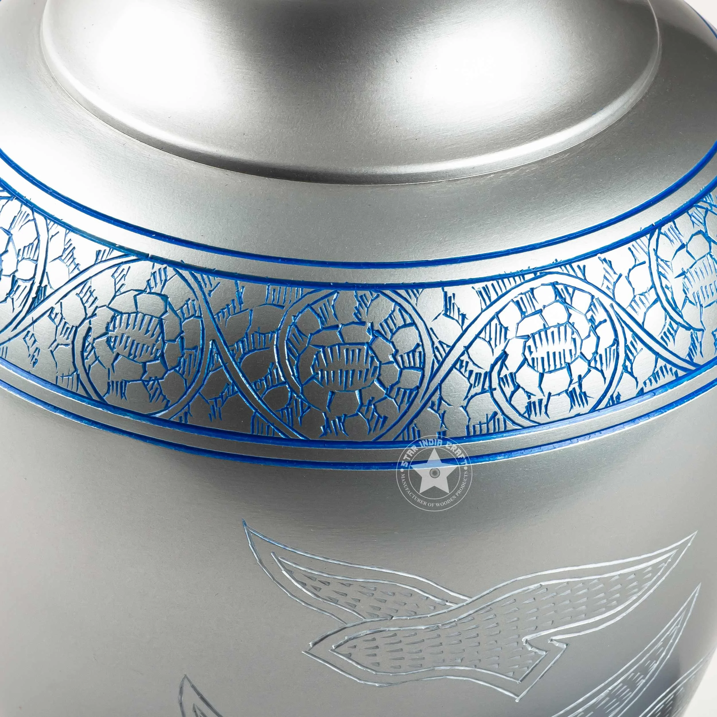 Peaceful Arcadia Red Cremation Urns for Human Ashes - Adult Large Funeral Urns Handcrafted - STAR INDIA CRAFT