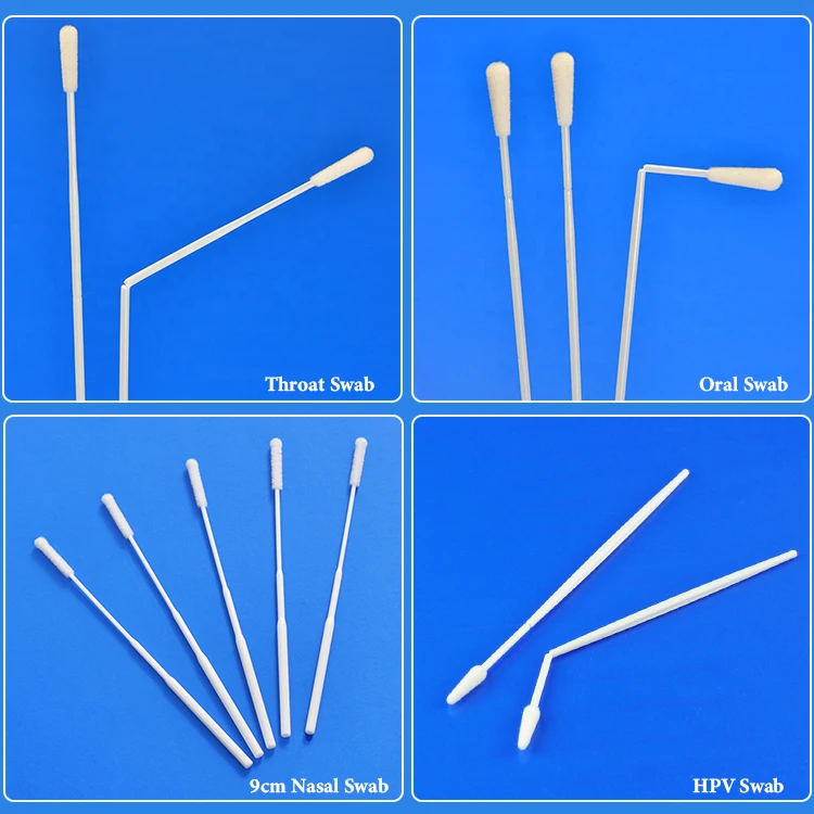 15cm Disposable Medical Sterile Nasal Sampling Collection Nylon Flocking Swab