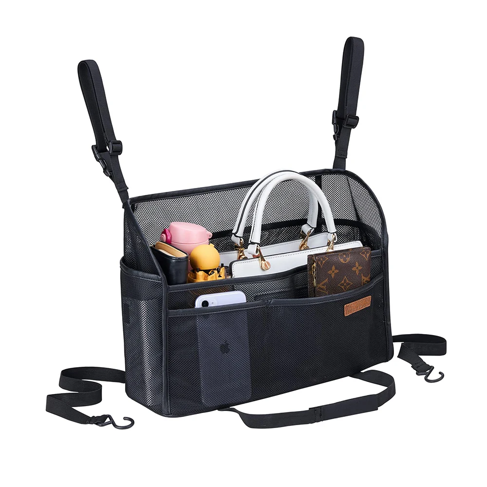 BEELAND Large Capacity Car Net Pocket Handbag Holder Car Seat Gap Filler Mesh Organizer Handbag Between Seats Back