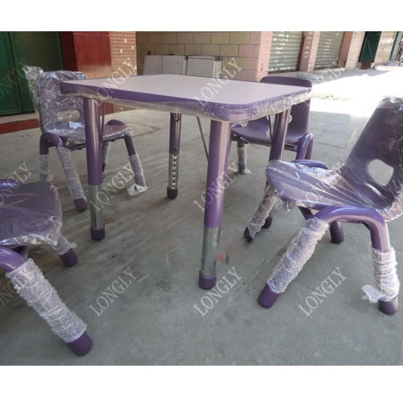Durable children school writing table and chair for kids wooden table