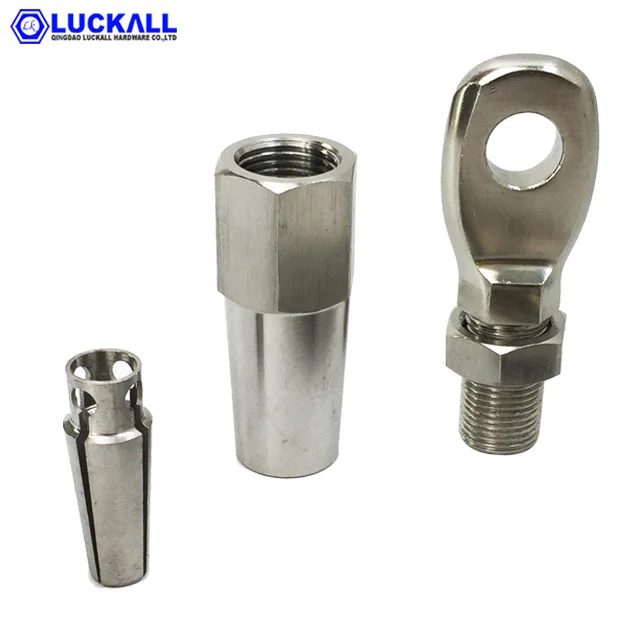 Stainless Steel Threaded Eye Swage Stud Wire Rope Terminal Ends