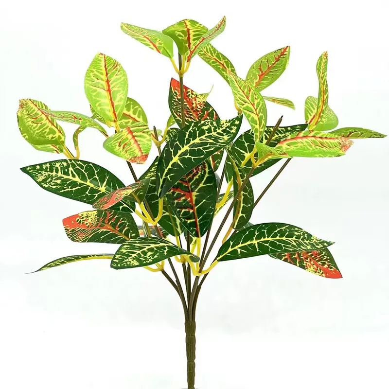 Artificial Green Grass Plant Wall Plastic Landscape Decoration with Pot for Flower Arrangement Fake Green Leaves Flowers