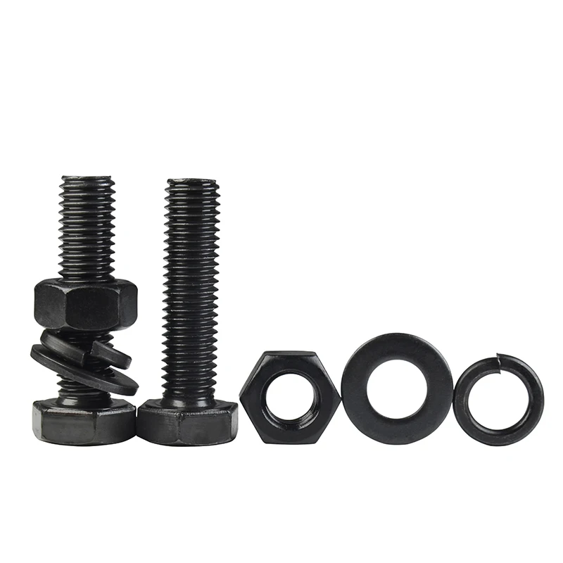 black oxide HDG hot dip galvanized hexagon bolts din931 din933 grade 8.8 m18x120 hex bolts