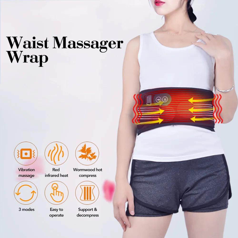 The New Heating Waist Care Heating Vibration Massage Lumbar Disc Protrusion Hot Compress Moxibustion Physiotherapy Belt