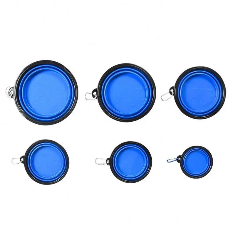 Wholesale collapsible dog bowl with non slip silicone mat foldable silicone puppy doogie dog bowl ceramic bowl pet