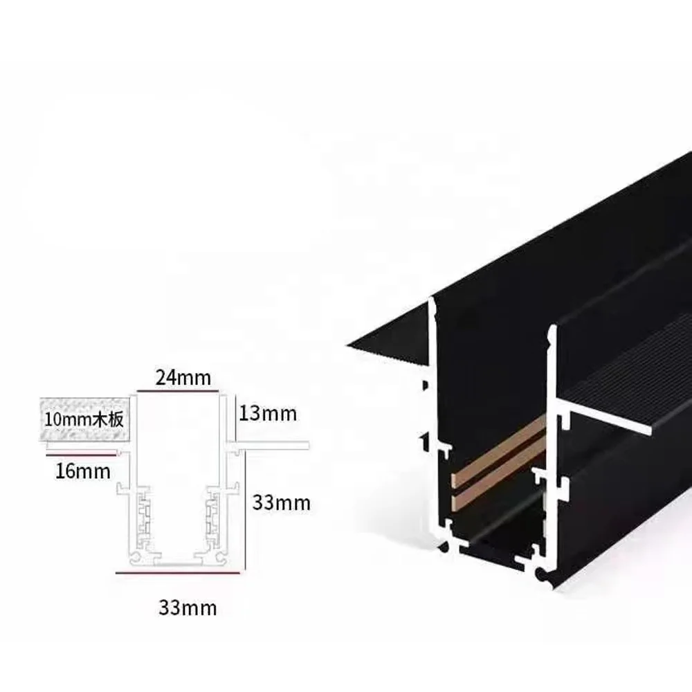 Aluminum Low Voltage 1M 2M 3M Surface Embedded Recessed Mounted 2wire 4wire DC48V Track Rail