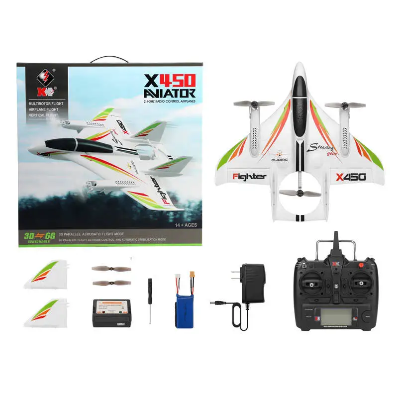 WL X450 6CH RC Stunt Airplane Model Brushless High Speed Glider 3D 6G MultiRotor Fighter