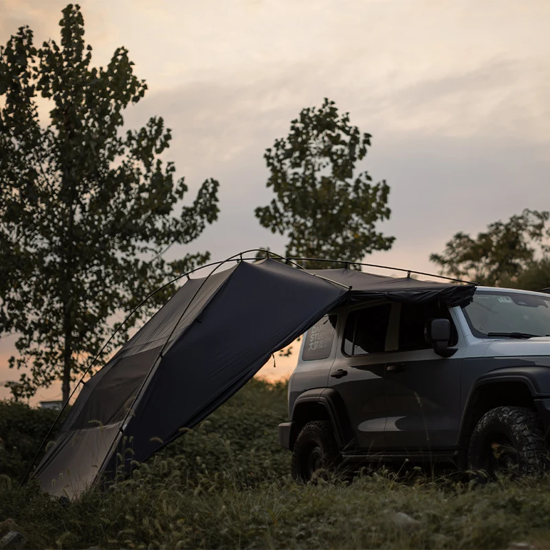 Outdoor Waterproof Car Tarp Self-Driving Tour Rear Extension Canopy Carside Tent for Outdoor Adventures