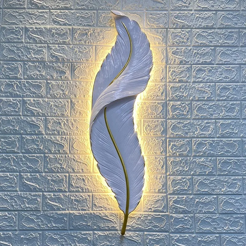 DGLUX Nordic Minimalist Luxury Wall Lamp Decoration Design Indoor Living Room Bedroom Modern Feather Led Wall Lamp