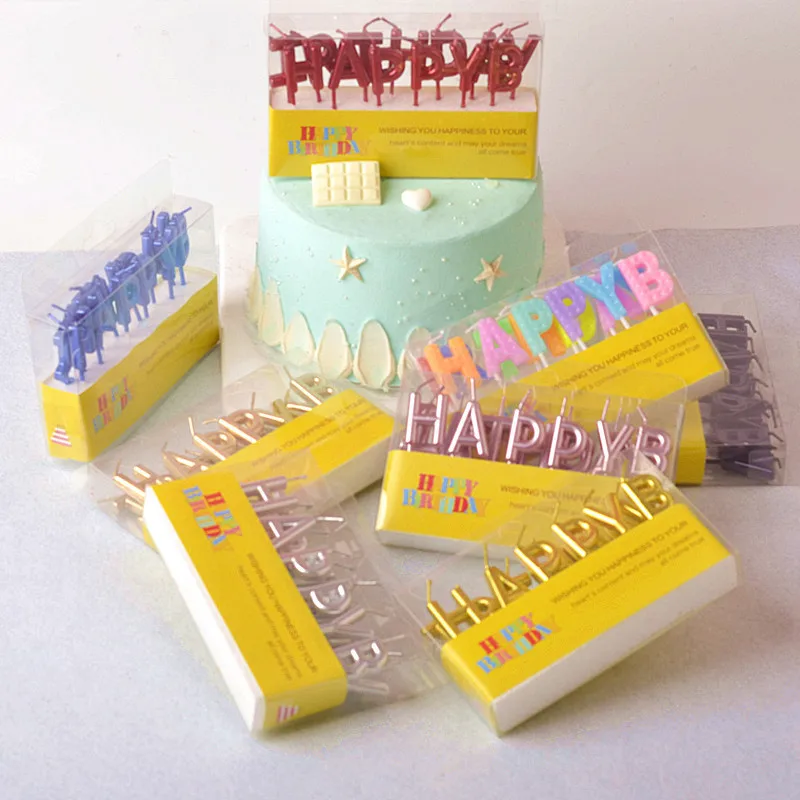 2023 оптовая продажа бездымный металлический золотой цвет свечи для торта на день рождения украшения вечеринки новый алфавит свеча