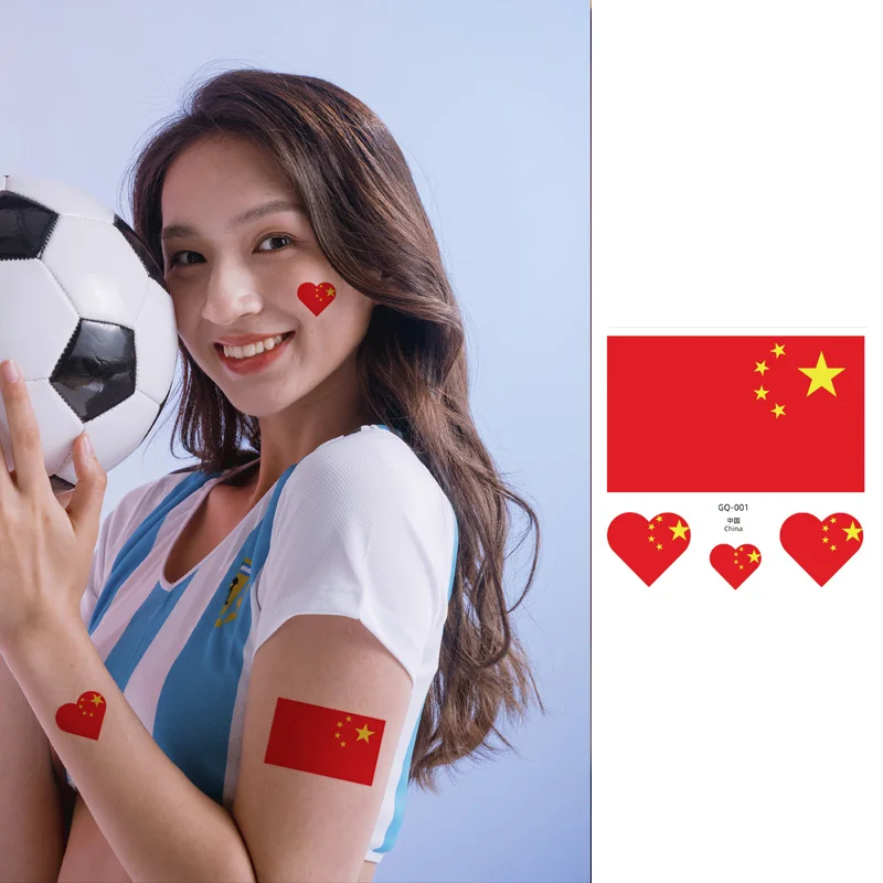 Наклейки с флагом высокого качества светящиеся в темноте наклейки для временных татуировок флуоресцентные водонепроницаемые детей