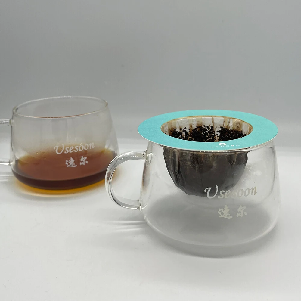 Non Woven Empty Drip Coffee Filter Bag with Double Hanging Handle