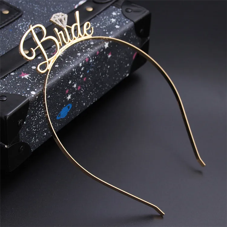 Bachelorette party supplies bridal tiaras wedding party decoration gold metal bride crown