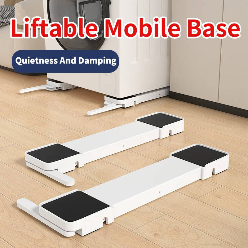 074-006 Single-Layer Shock Absorbing Laundry Shelf Non-Slip Rubber Mount Stand with Padded Organizer Storage Holders & Racks