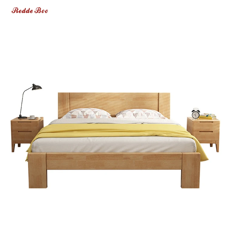 
2021 New home furniture bedroom set luxury furniture solid wood plank king size bed 