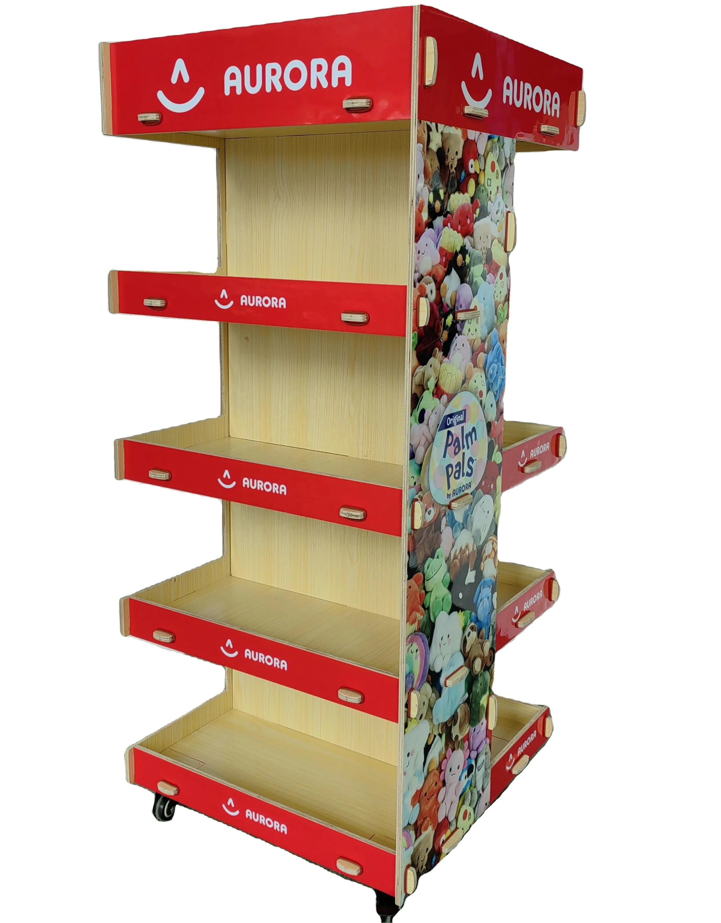 Hot Selling 4 Tiers Retail Cardboard Display Racks Floor Shelf Stand for Snacks