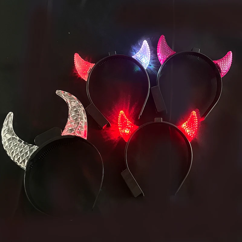 Customized LED Light Up Devil Horn Head Bands Cat Ears Headband Cute Rabbit Ear Headband