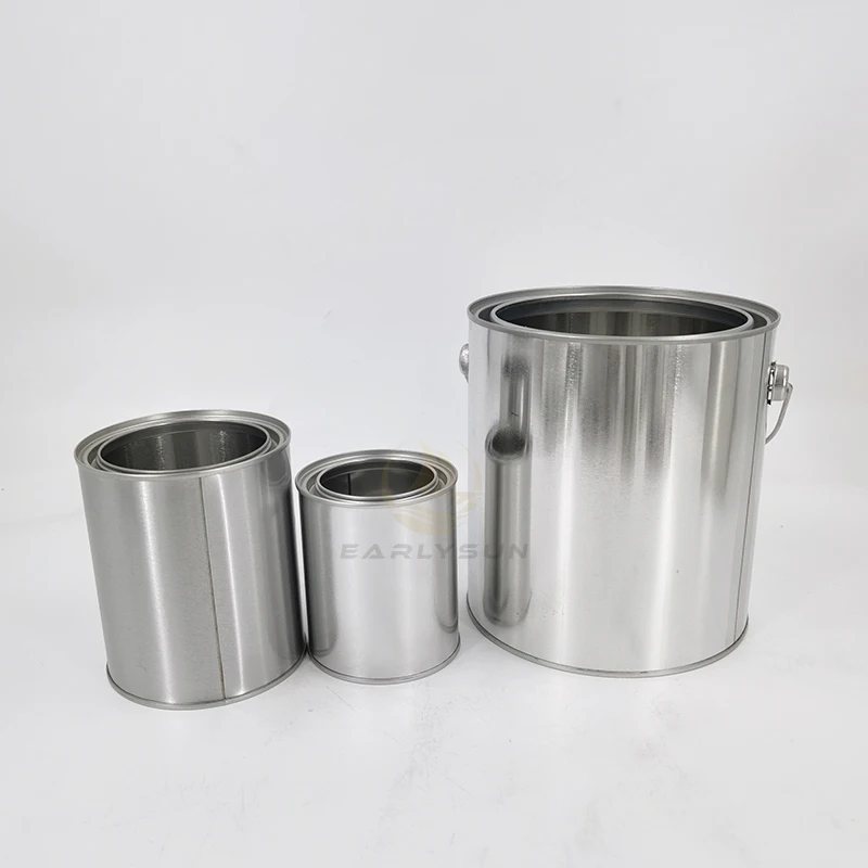 3.7kg Metal Paint Bucket Tin Pail With Handle And Lock Ring Lid