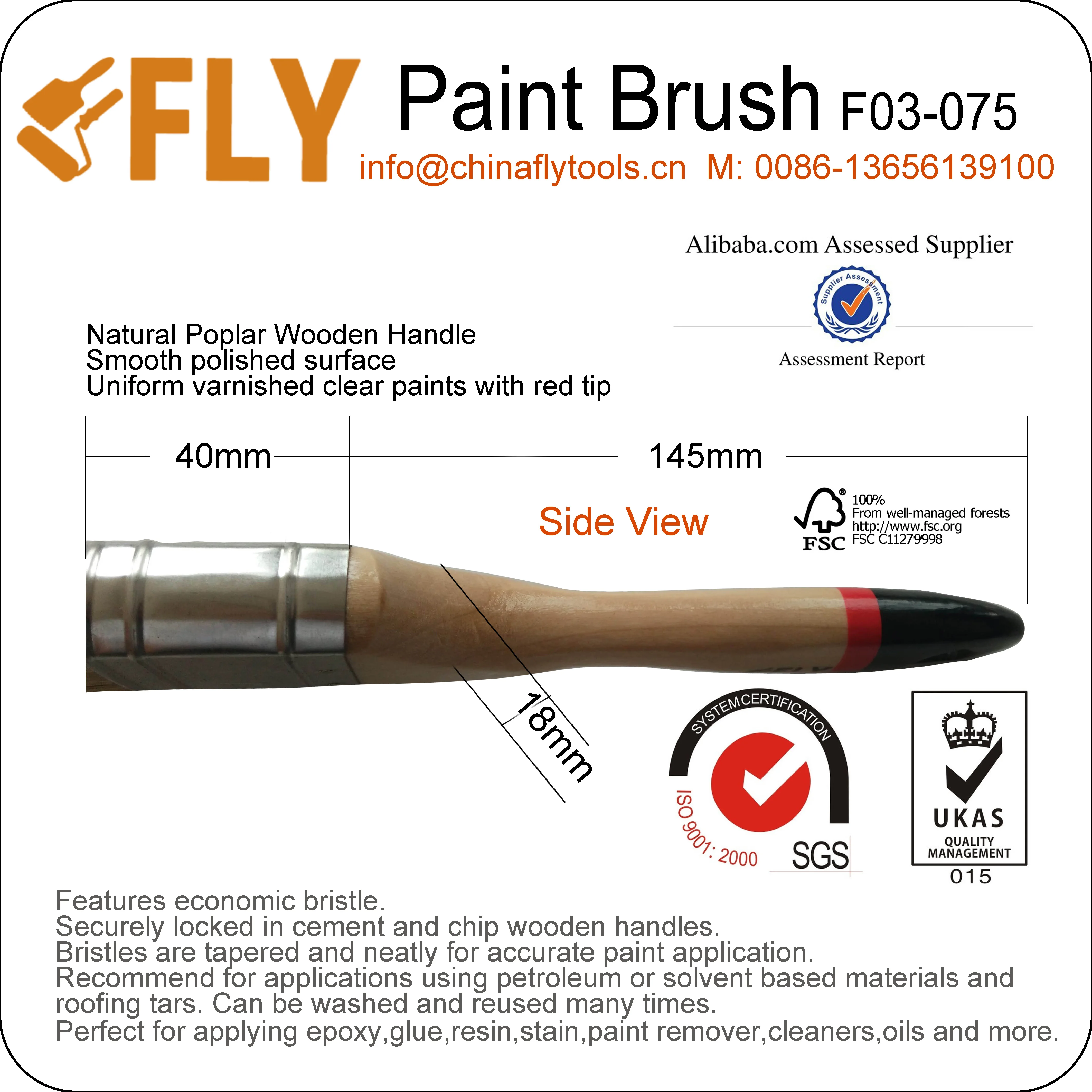 Made in China Good Quality Bristle Paint Brush 75mm