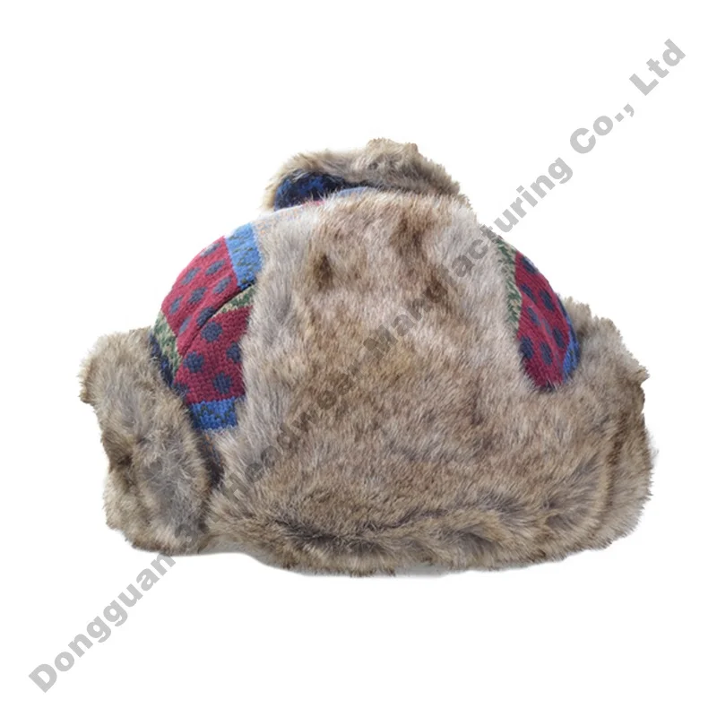 Wholesale Adjustable Trapper Bomber Hat for Unisex Warm Winter Ear Flaps Caps Custom Faux Fur Trapper Hats