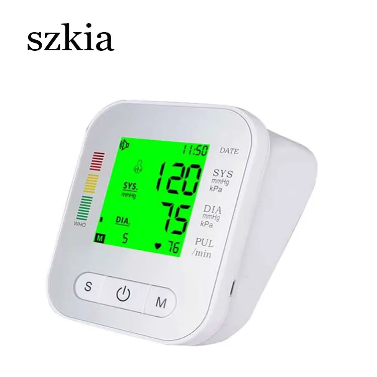 SZKIA three colour backlights digital blood pressure monitor sphygmomanometer blood pressure meter a blood pressure monitor