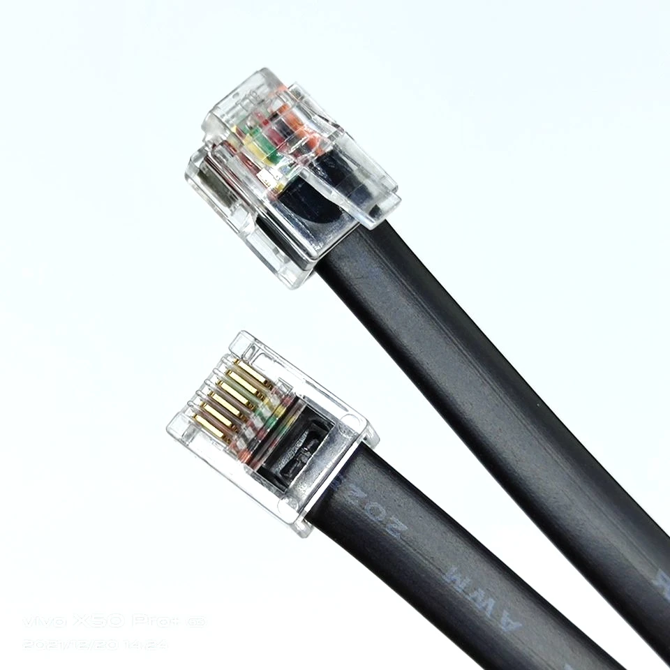 Wholesale Black UL20251 6 core Telephone Cable Flat Line With 6P6C Plug