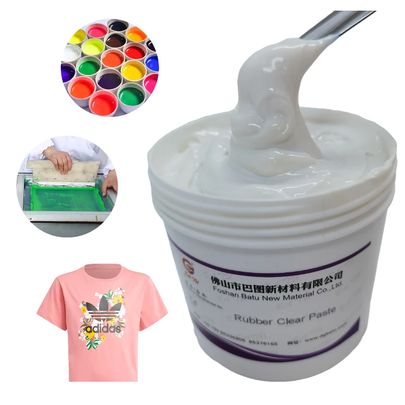 No chocking machine rubber white paste screen printing chemical for garments