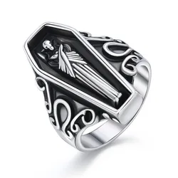 New Design Punk Mummy Ancient Silver Rings Stainless Steel Alloy Angel Men Ring