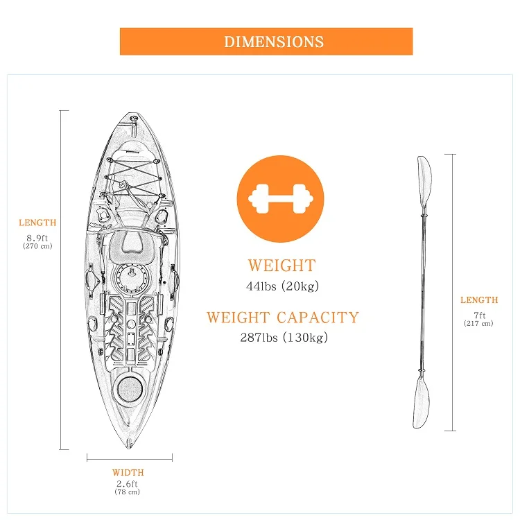 WOOWAVE Canoe Kayak With Kayak Accessories
