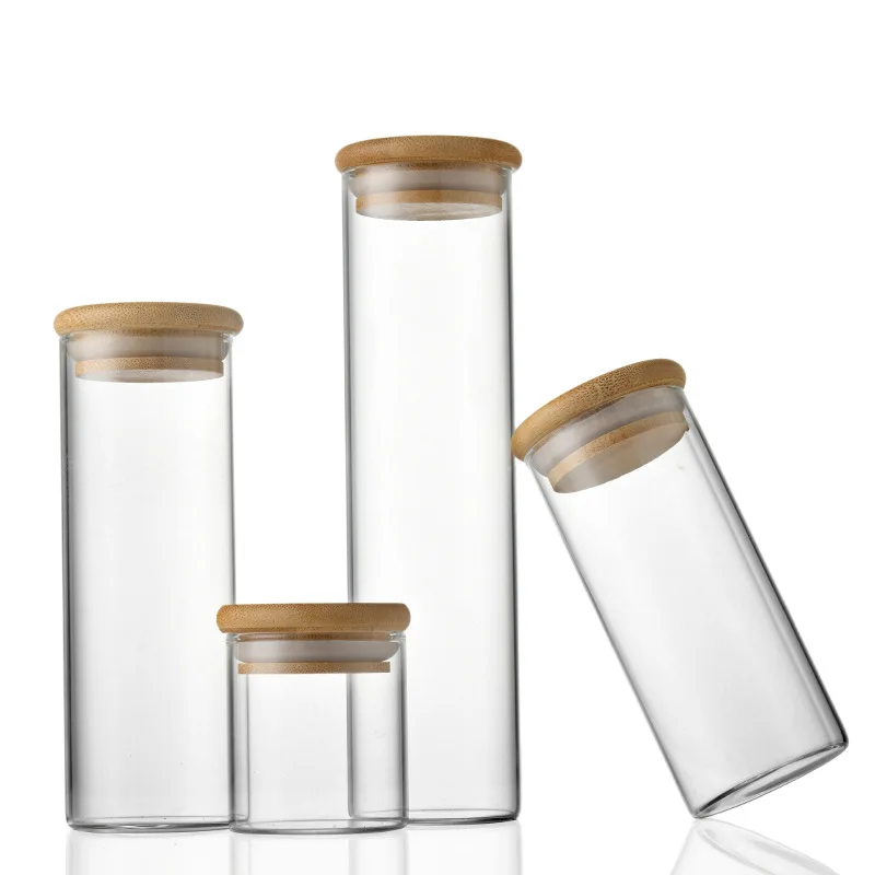 53diameter 100ml -360ml large clear glass wishing/big drift bottle/vials cork/bamboo lid for gift tube jar glass bottle cork