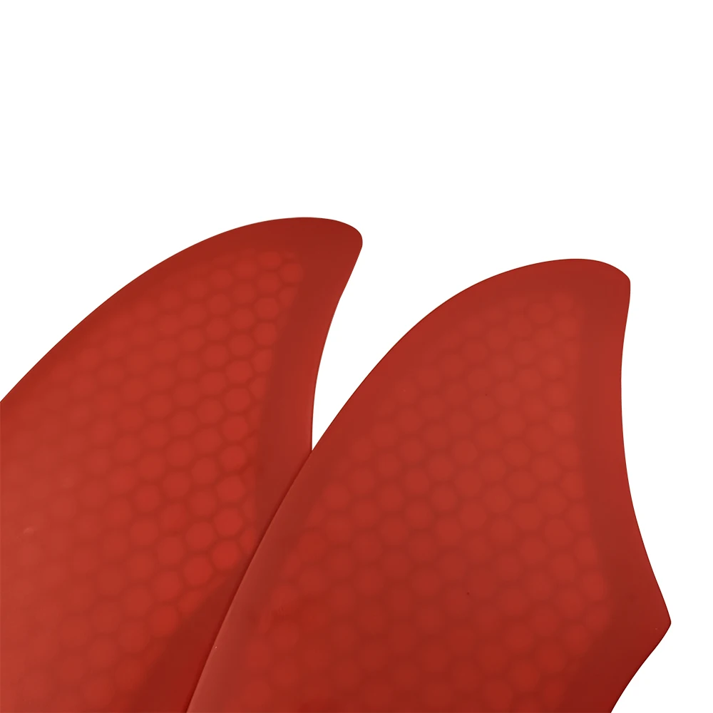 Manufacturer Surfboard Side Fin Honeycomb Fins Twin Set FK Red Double Tabs 2 Fin for Surfing