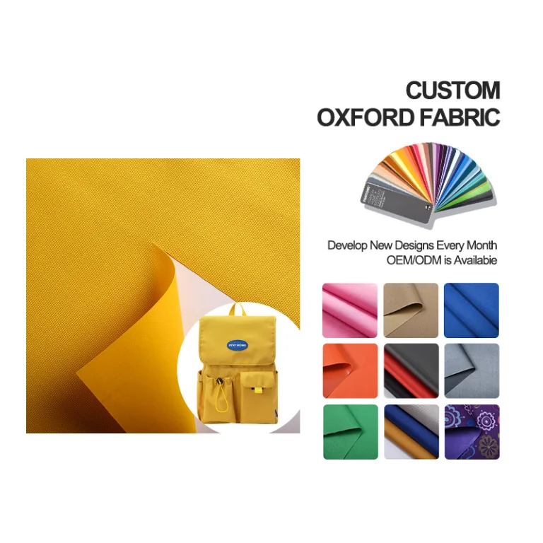 Factory cheap wholesale 100% polyester pvc pu coated 600D oxford fabric for backpack handbag fabric