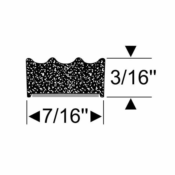 10737 Ribbed Foam Rubber Seal with 3M Tape, Self-Adhesive EPDM Foam Rubber Weather Stripping for Boat, Auto, RV, Marine