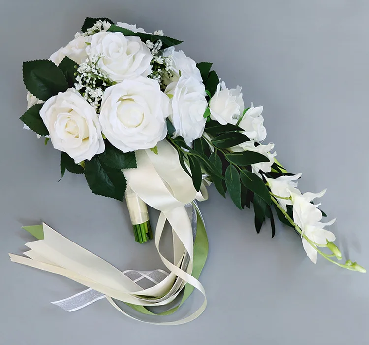 Wedding Bride Bouquet Bridesmaid Hand Tied Flower Decor Home decor European Rose