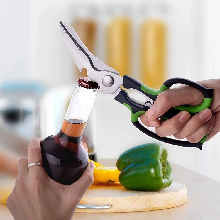 Six In One Heavy Duty Kitchen Scissors Kitchen Shears Chicken Cutter For Cutting Food With Bottle Opener Nut Cracker